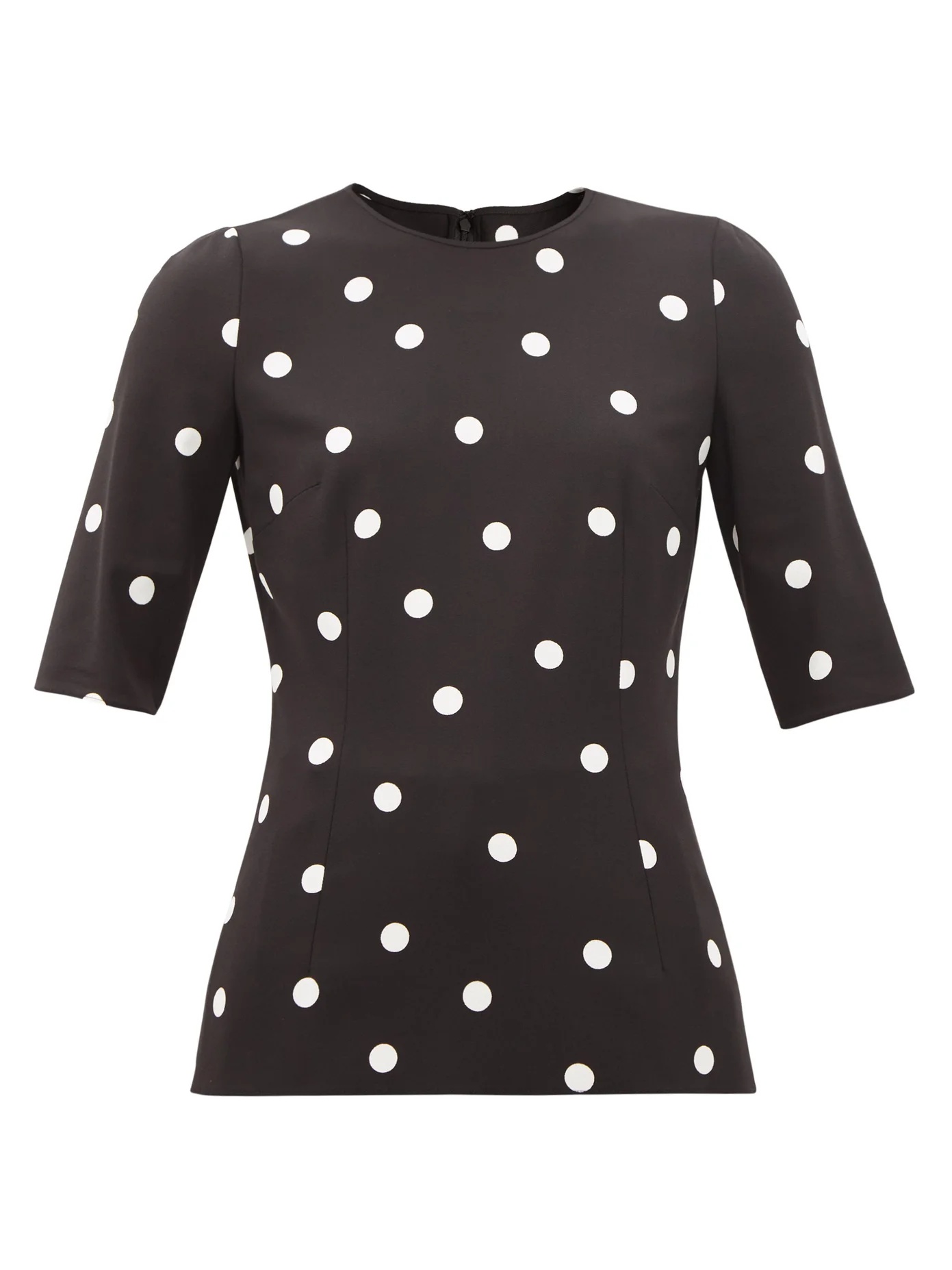 Polka-dot crepe blouse - 1