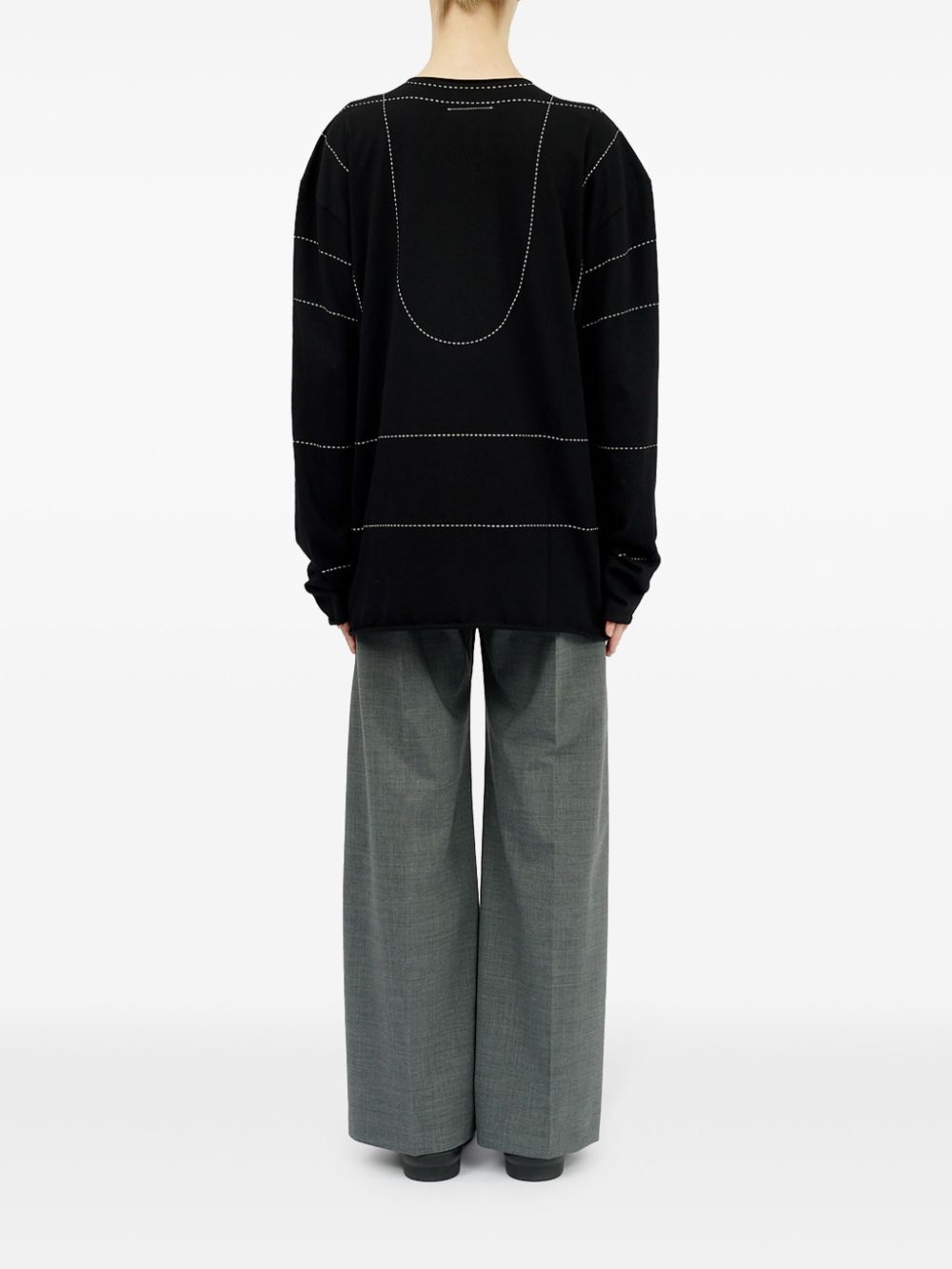 striped drop-shoulder sweatshirt - 4
