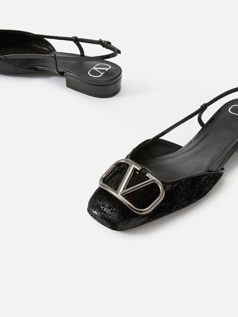 Valentino V Logo Slingback Flat outlook