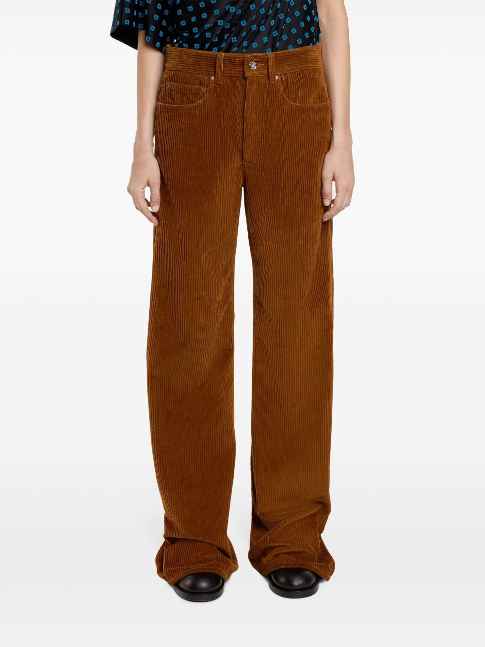 wide-leg corduroy trousers - 3