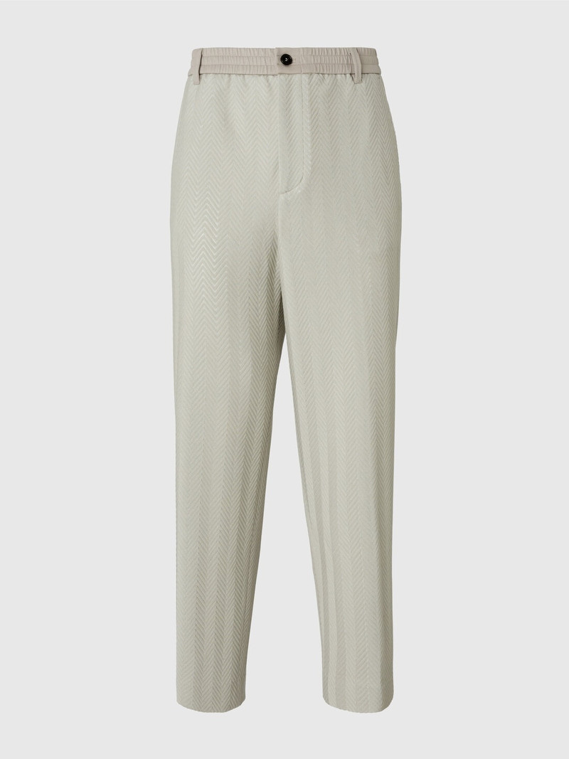 Classic cotton and viscose zigzag trousers - 1
