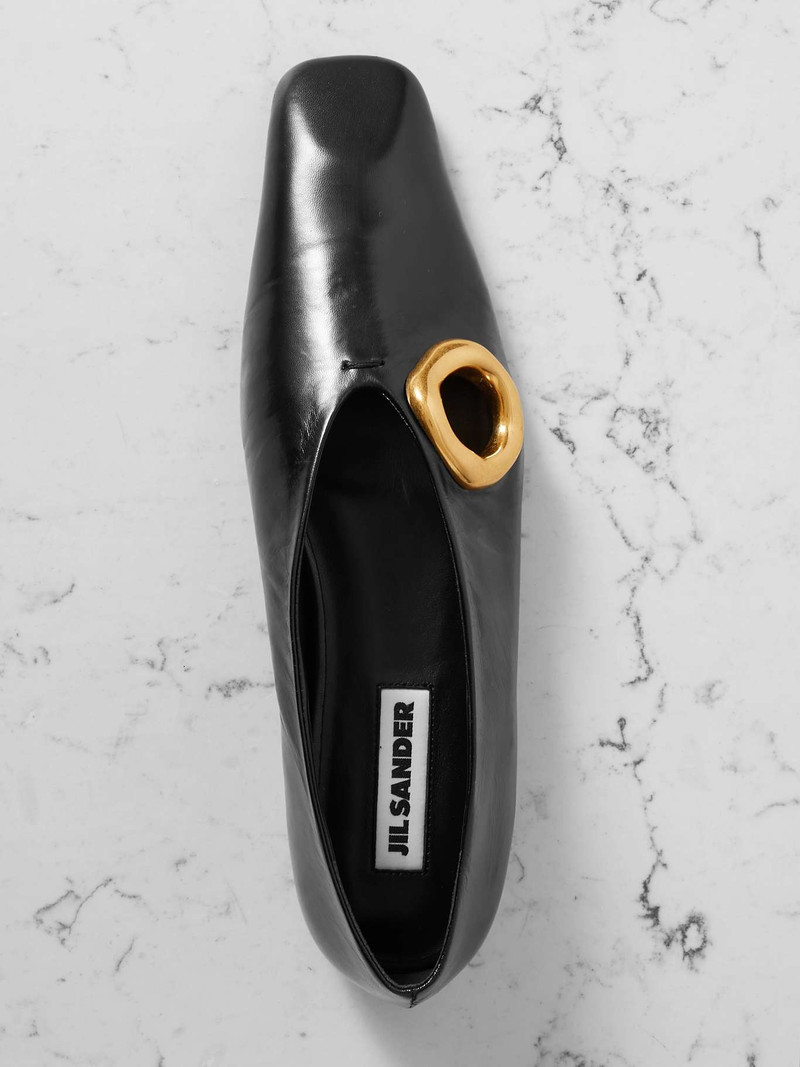 Embellished leather ballet flats 5