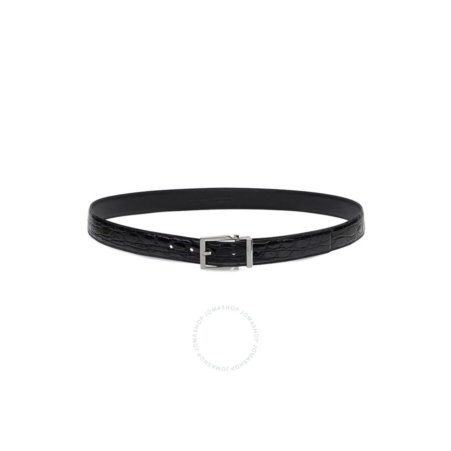 Ferragamo Adjustable Crocodile Leather Gancini Belt - 3