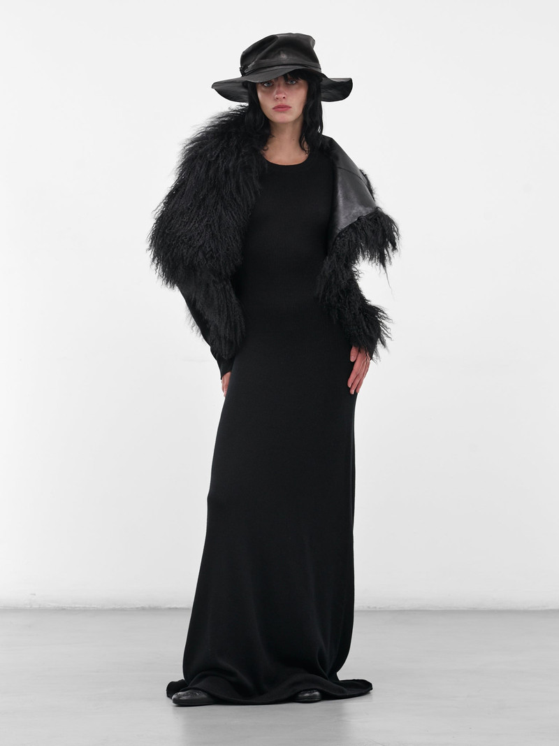 Ann Demeulemeester Black Eva Long Knit Dress outlook