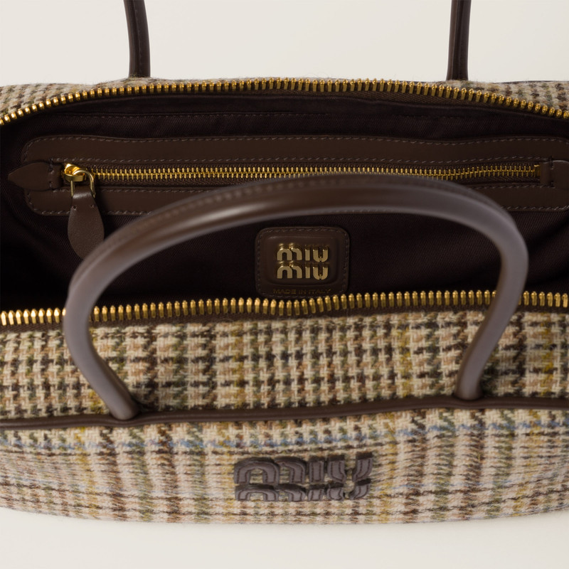 Beau top-handle tratan bag with leather details 6