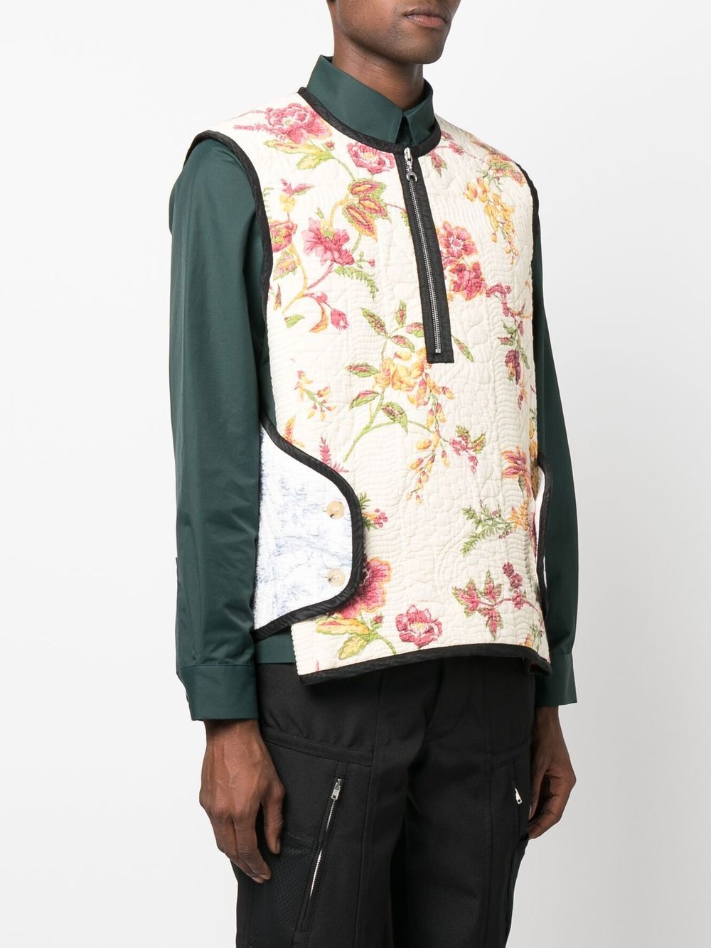 floral-print sleeveless jacket - 3