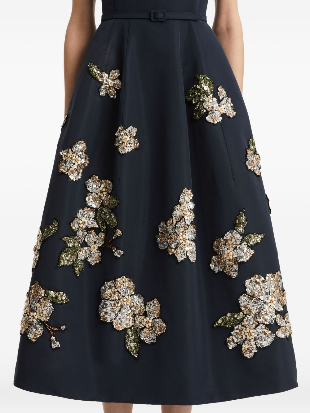 sequin-embellished floral midi dress - 5