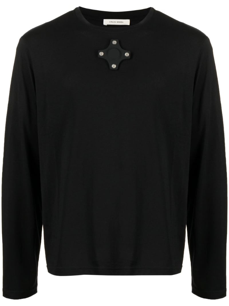 appliqué long sleeve t-shirt - 1