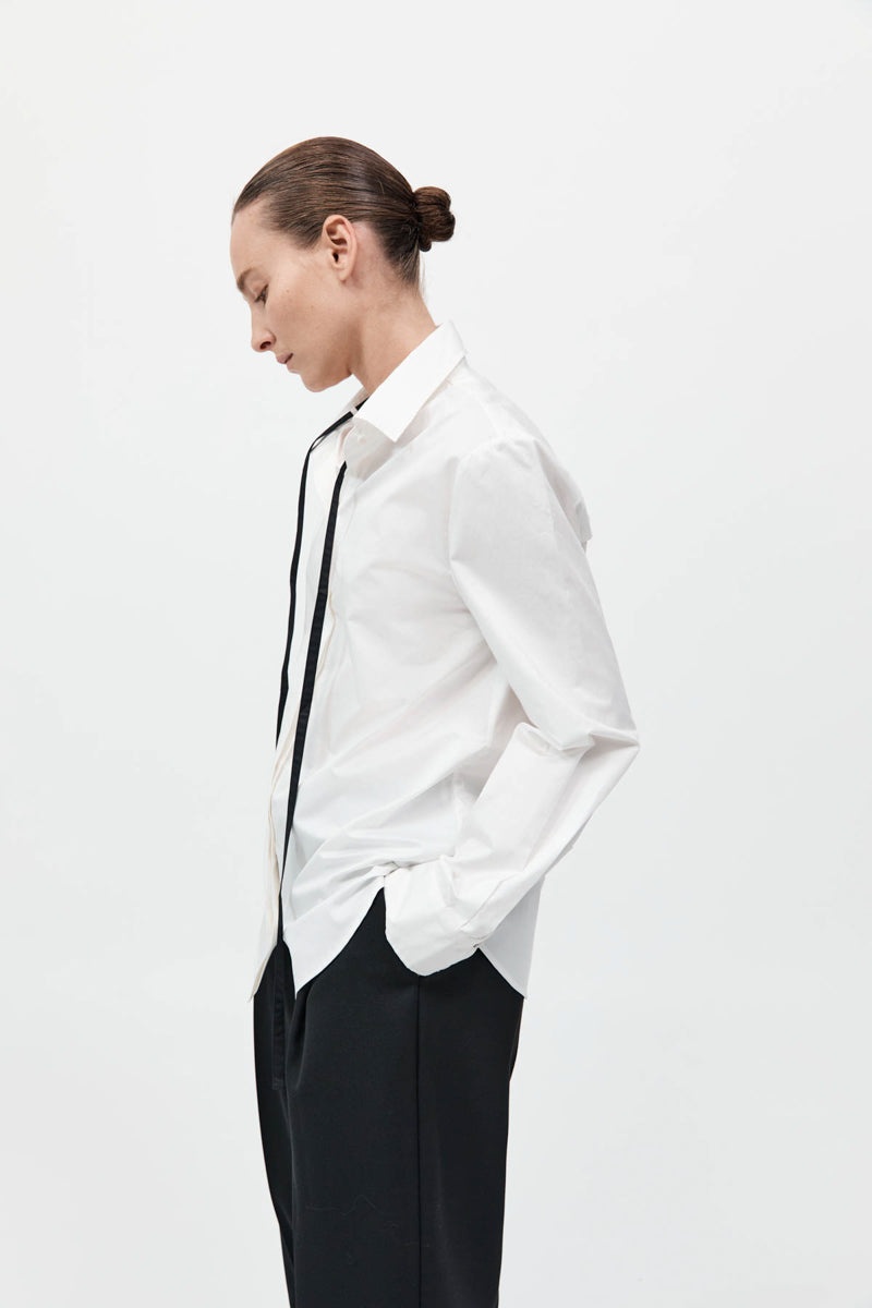 Detachable Tie Shirt - White - 4