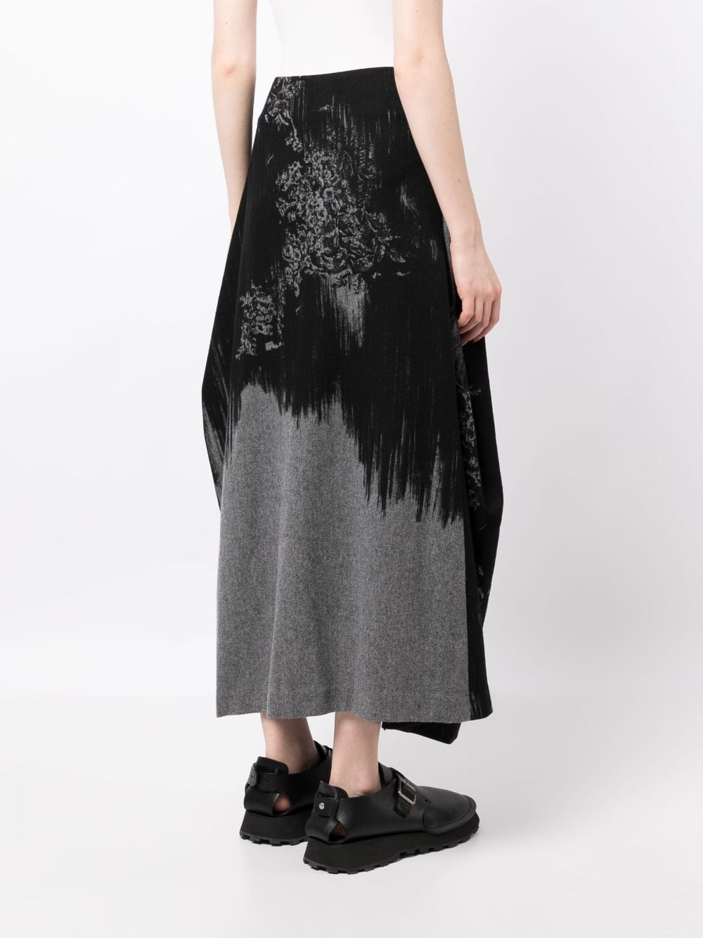 abstract-pattern draped skirt - 3