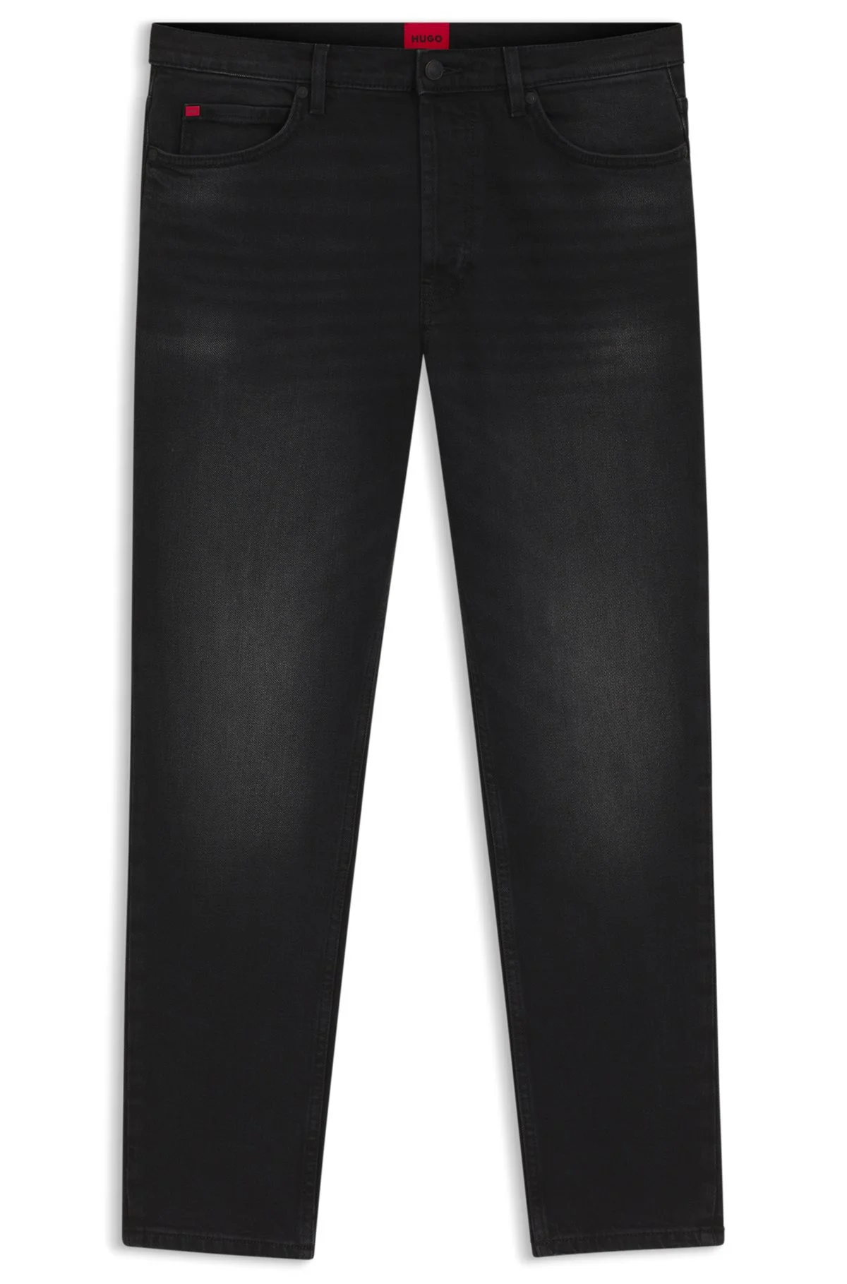 TAPERED-FIT JEANS IN BLACK-BLACK STRETCH DENIM - 1