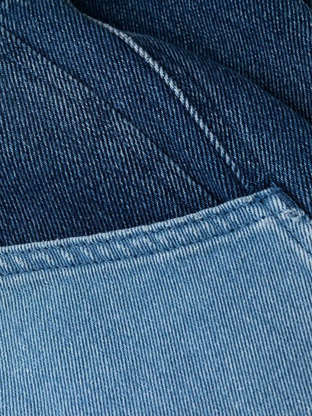 patchwork straight-leg jeans - 7