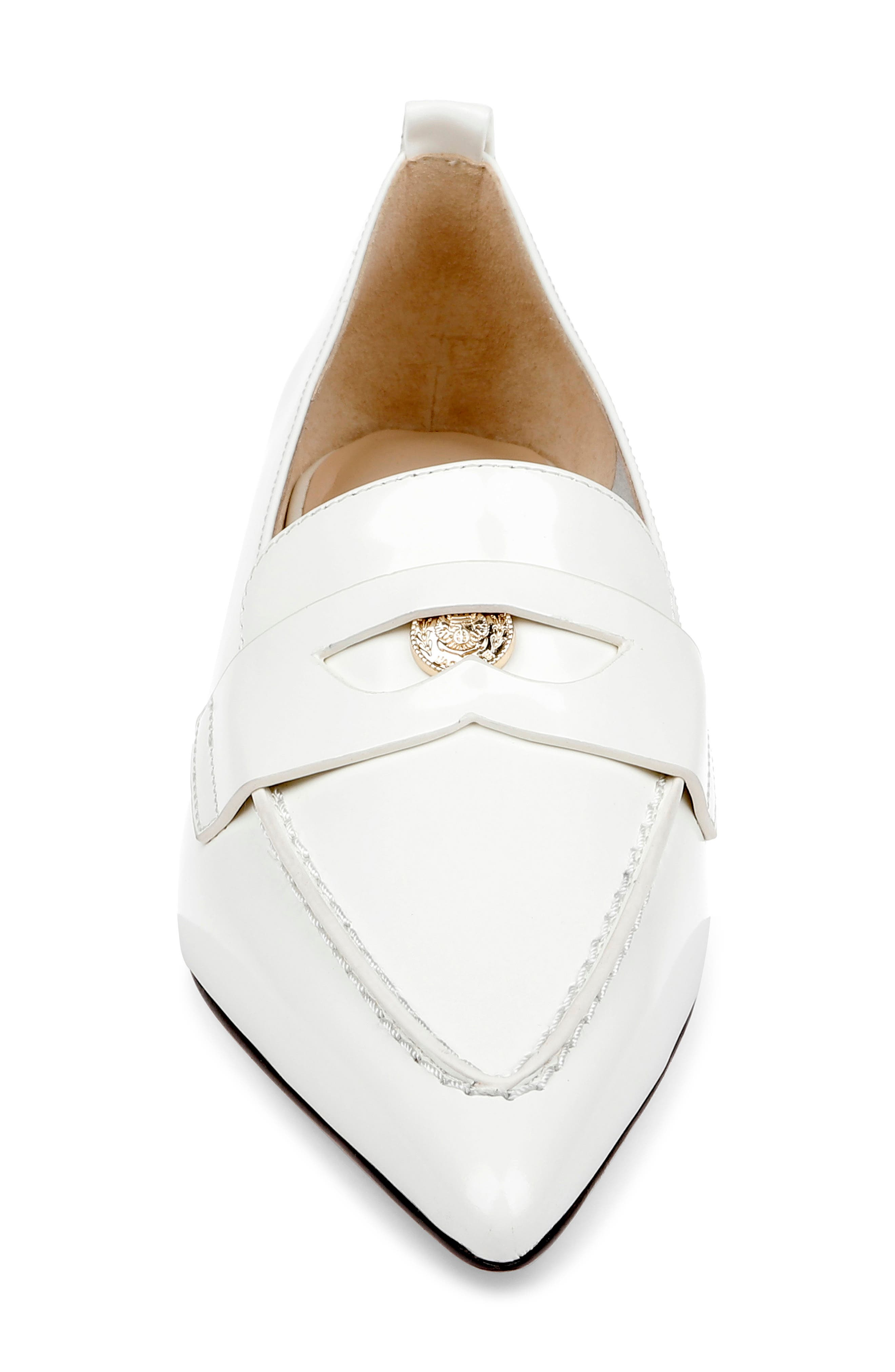 L'AGENCE Maelys Pointed Toe Penny Loafer in Pearl Leather at Nordstrom - 4