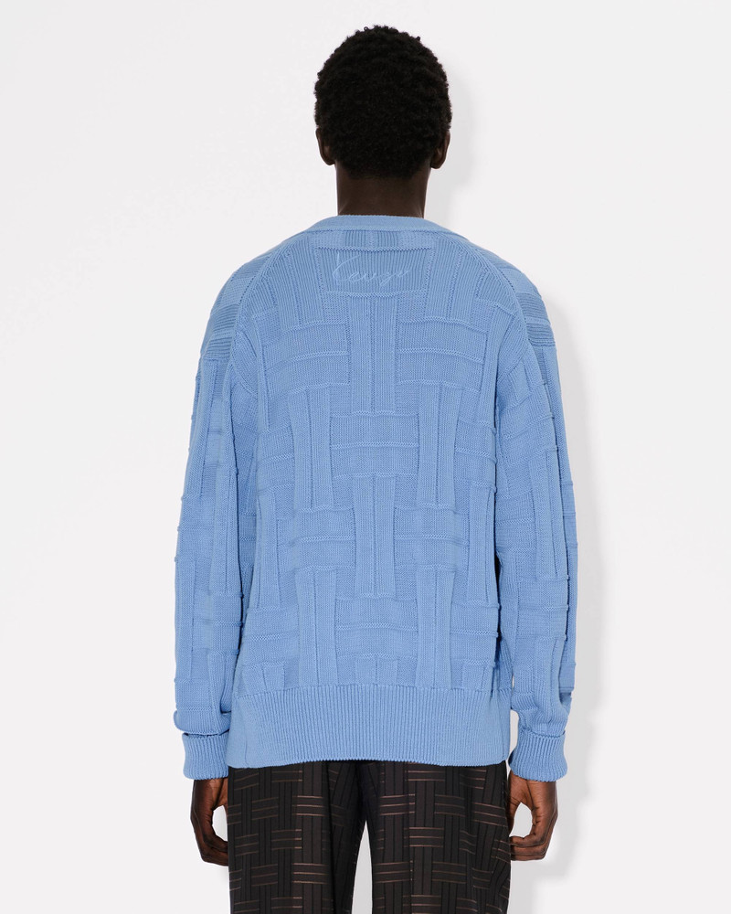 'KENZO Weave' embroidered cardigan in cotton 4