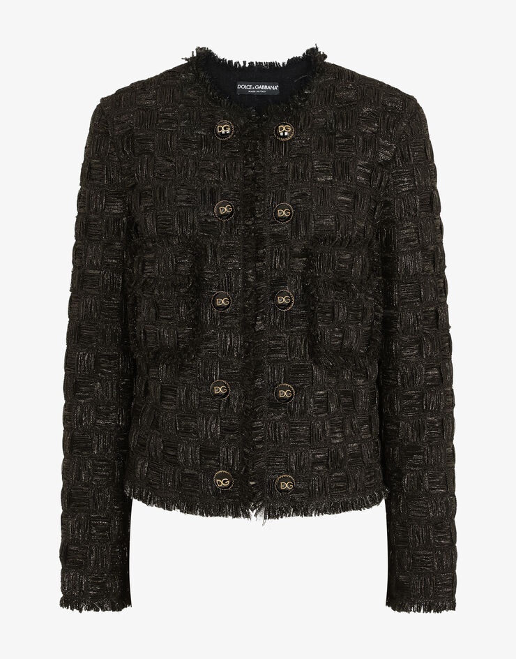 Lamé jacquard Gabbana jacket with cabochon DG buttons - 3