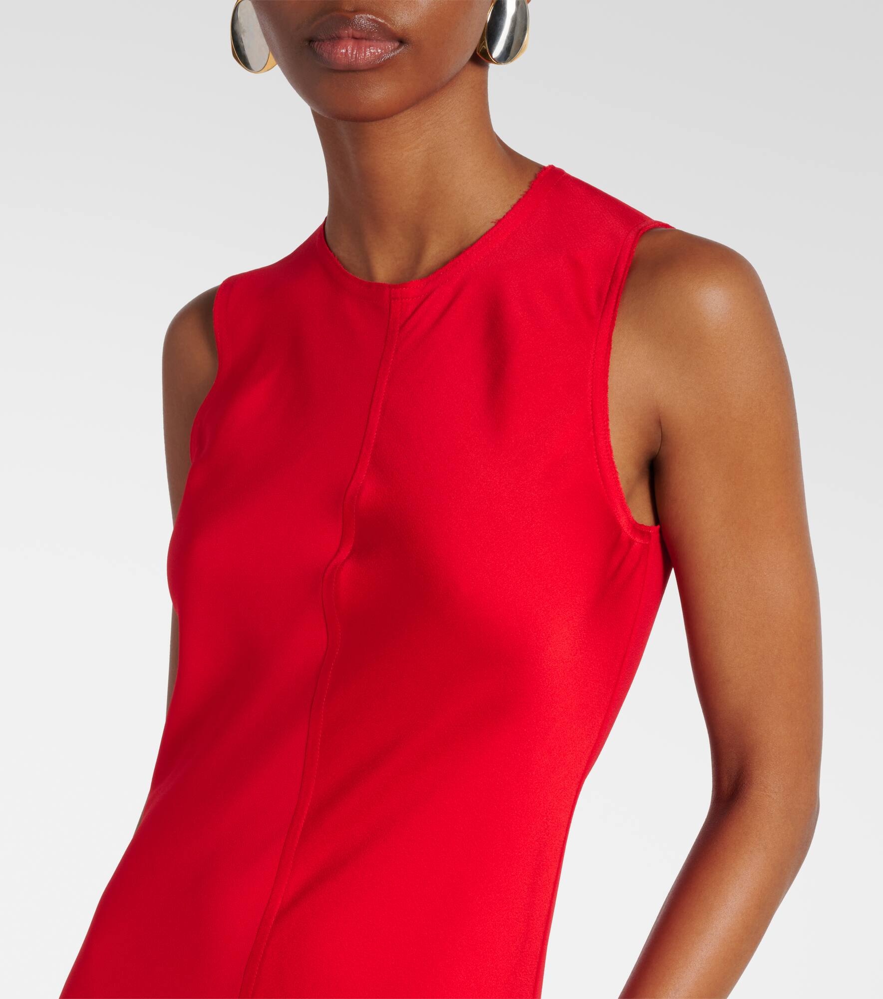 Paneled satin maxi dress - 4