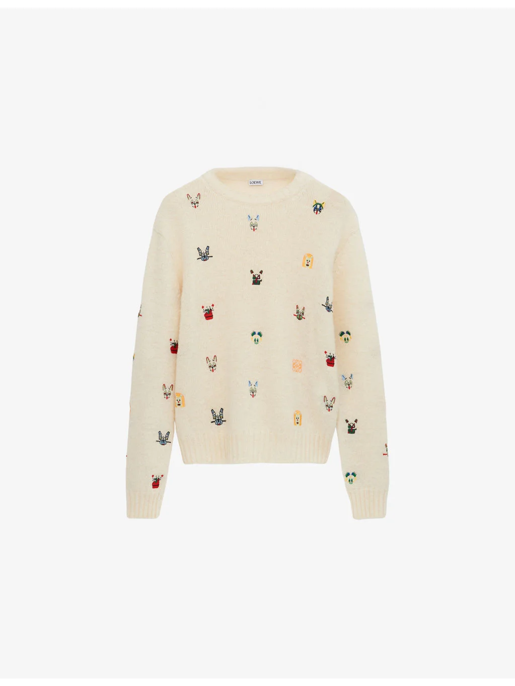 Patterned Long-Sleeve Wool Blend Jumper - 1