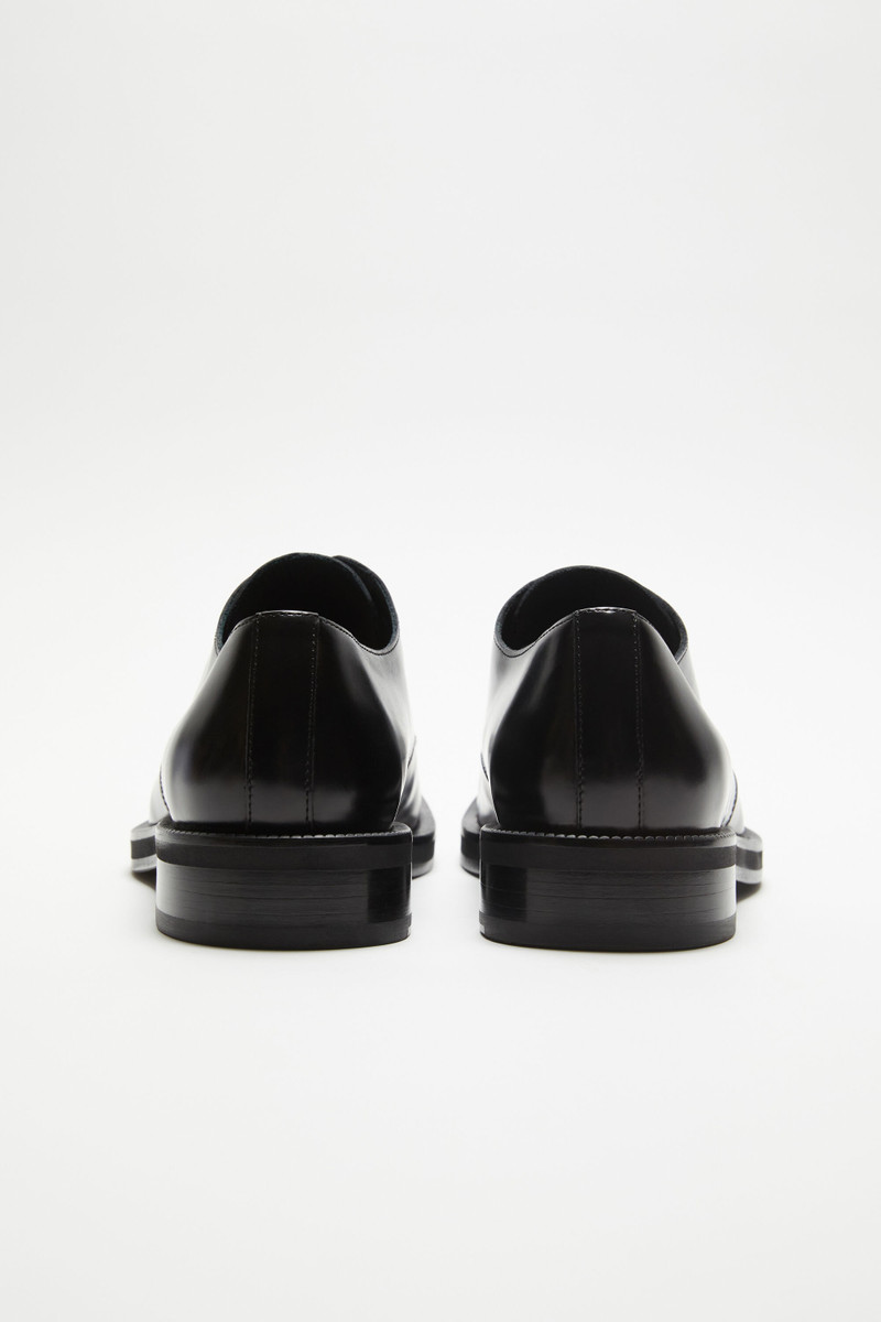 Leather derby shoes - Black/black 4