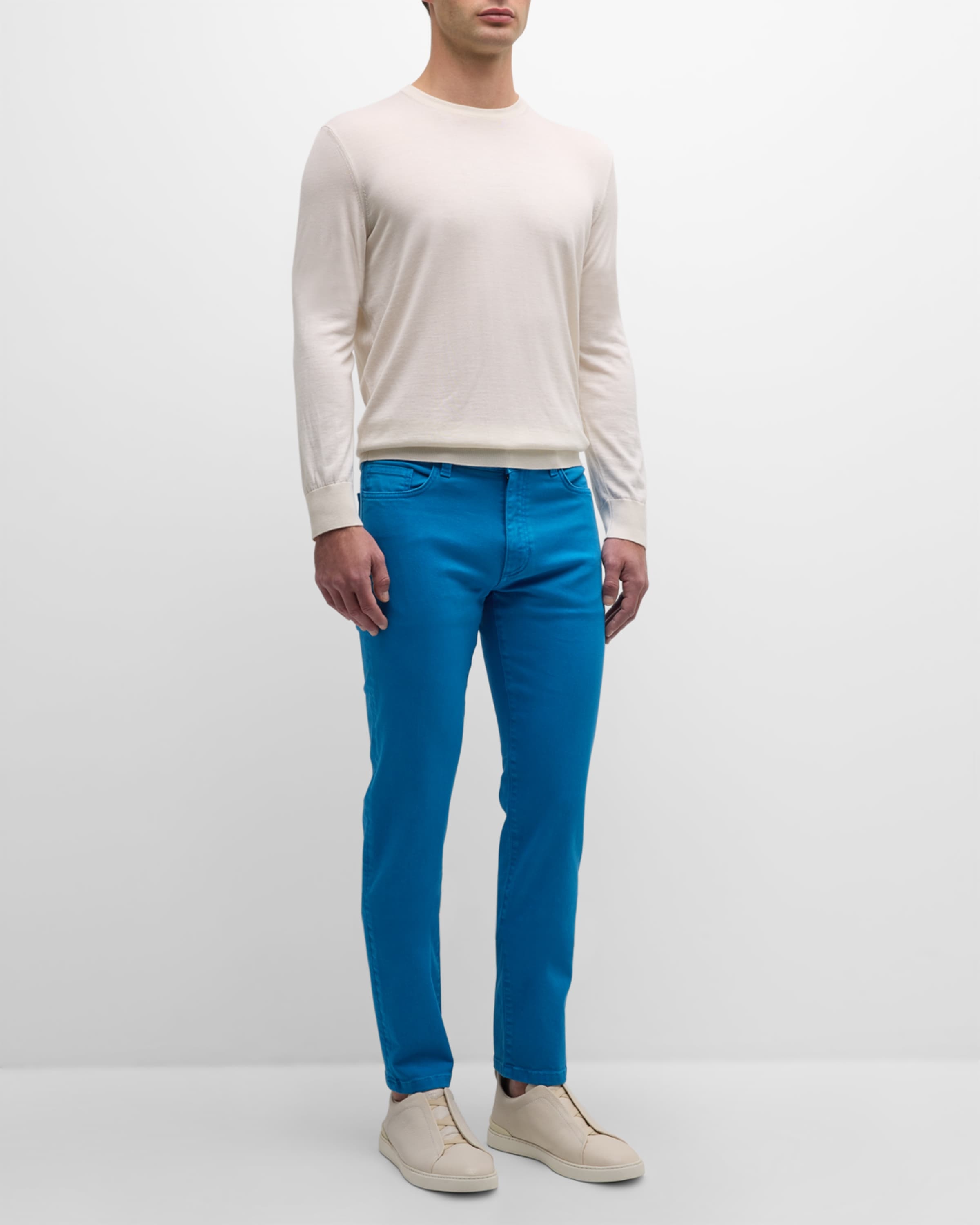 Men's Garment-Dyed Straight-Leg Denim Jeans - 5