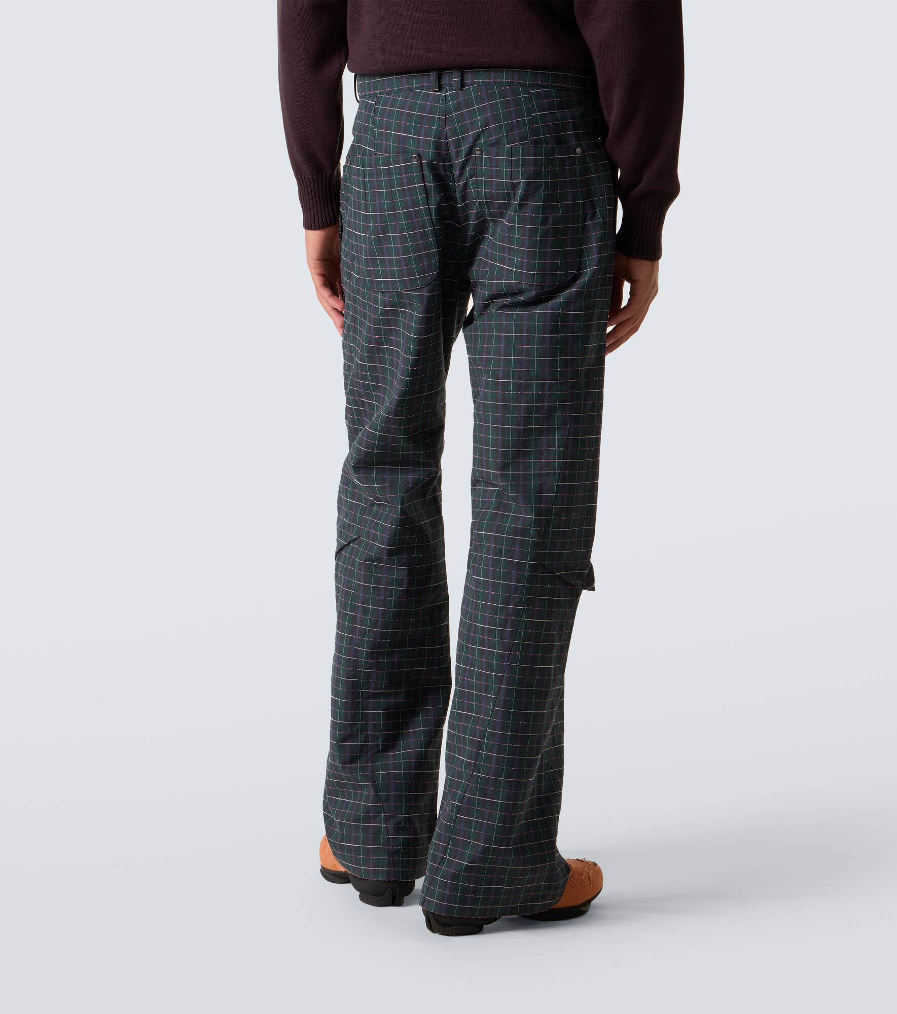 Kraner checked cotton-blend wide-leg pants - 4