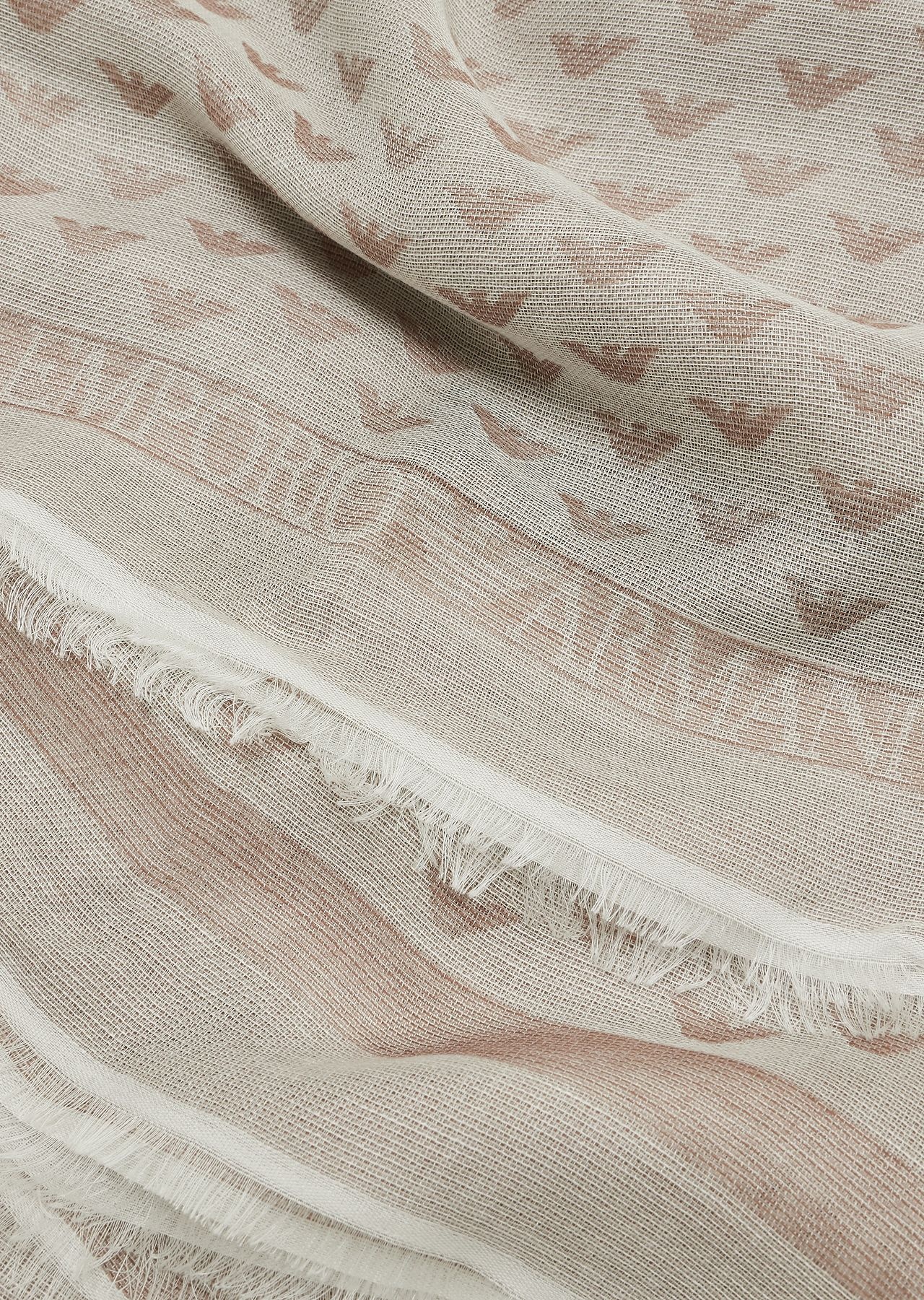 Virgin wool-blend foulard with all-over micro eagles 2