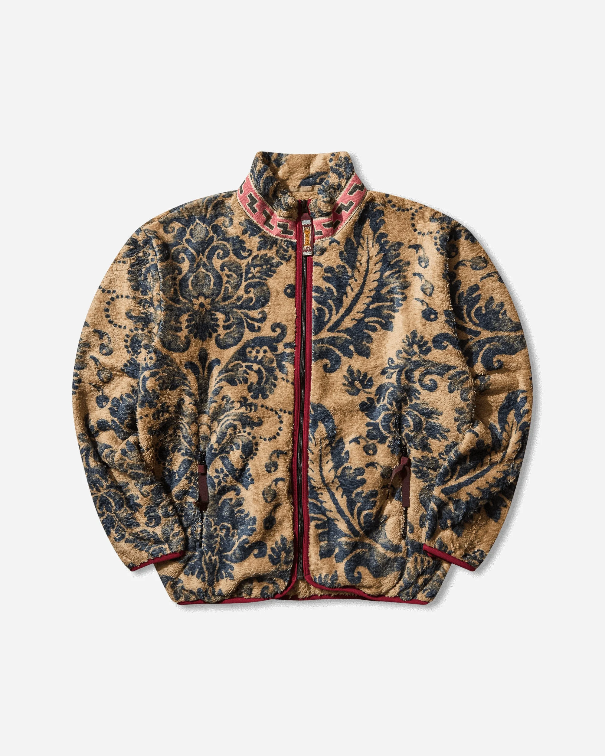 Men's Damask Fleece Zip Jacket (Virgin Mary) Beige - 1