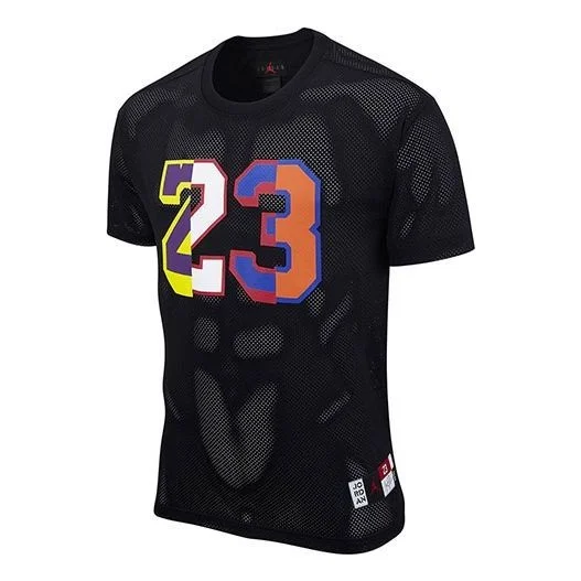 Air Jordan DNA Colorblock Numeric Printing Mesh Breathable Short Sleeve Black DJ6387-010 - 1