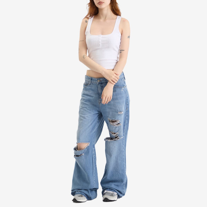 GOOD AMERICAN Good American Pointelle Henley Tank Top outlook