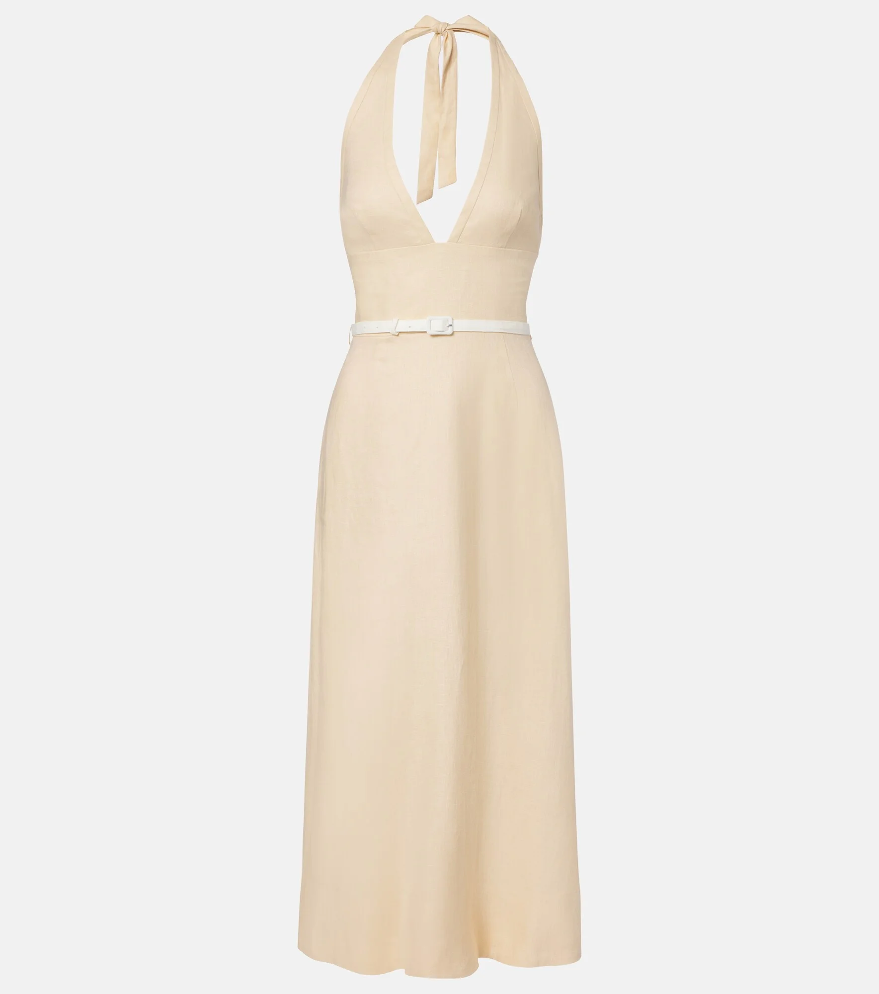 Pamela halterneck linen midi dress - 1