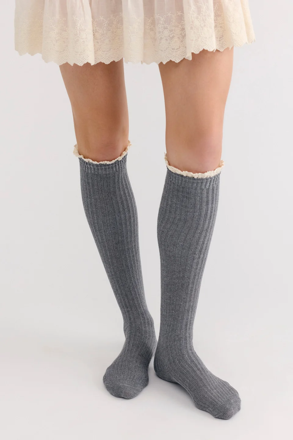 Misty Solid Tall Socks - 1