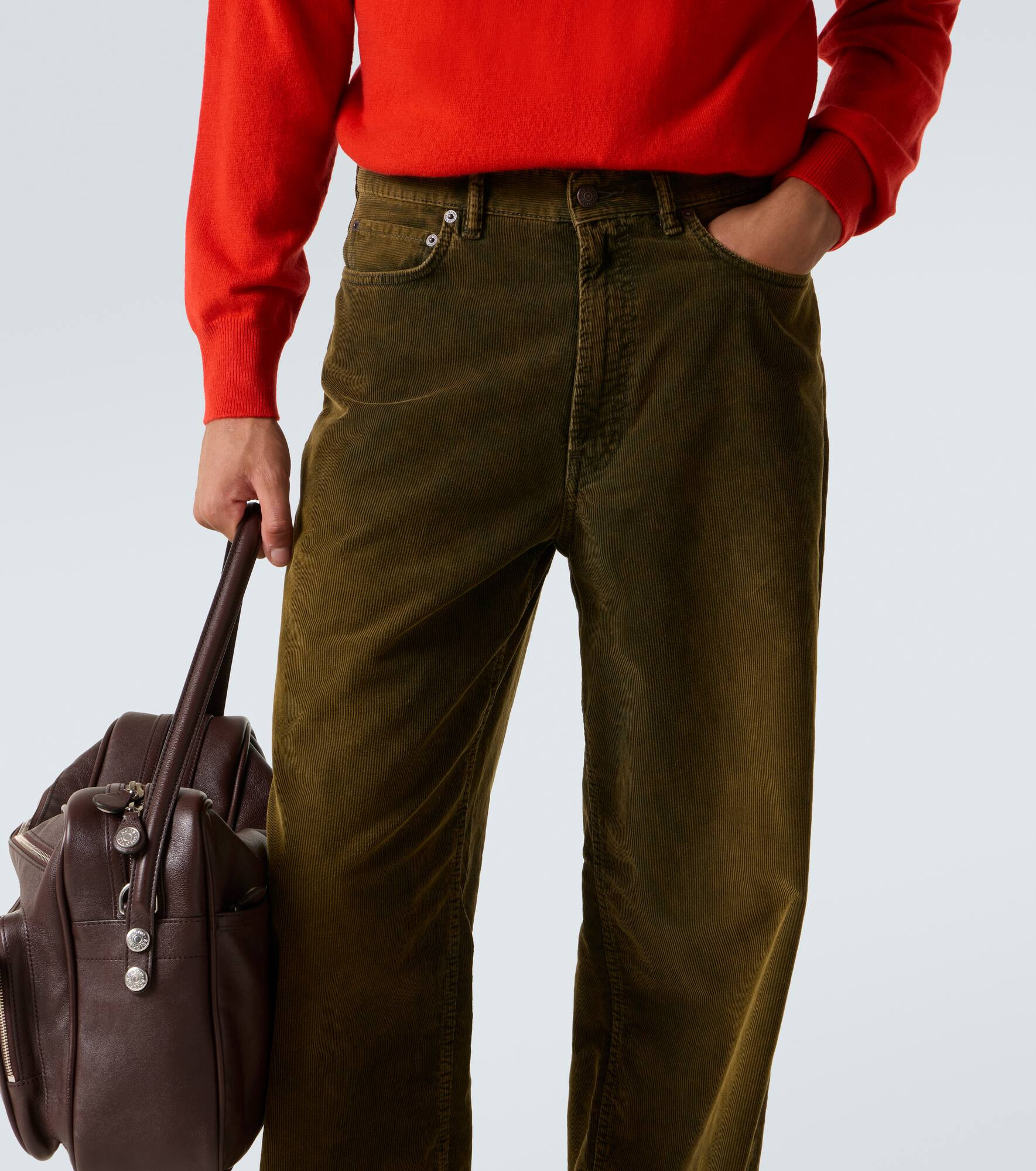 Cotton corduroy wide-leg pants - 5