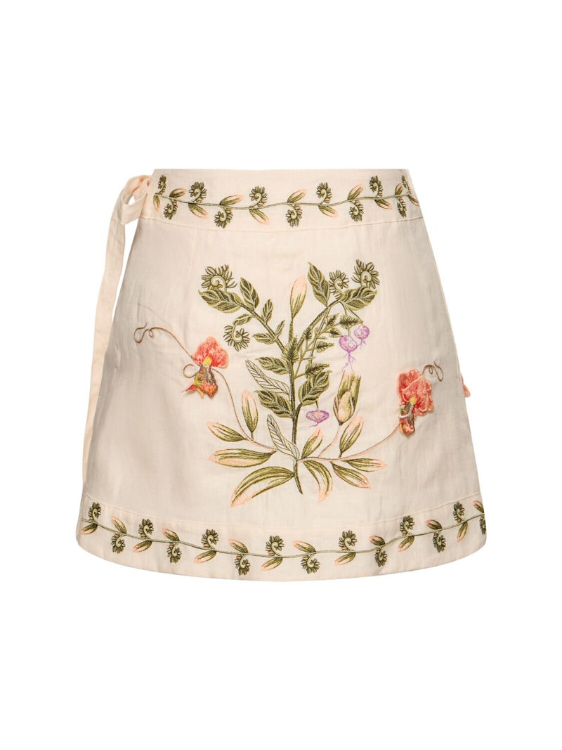 Luna linen mini skirt - 3