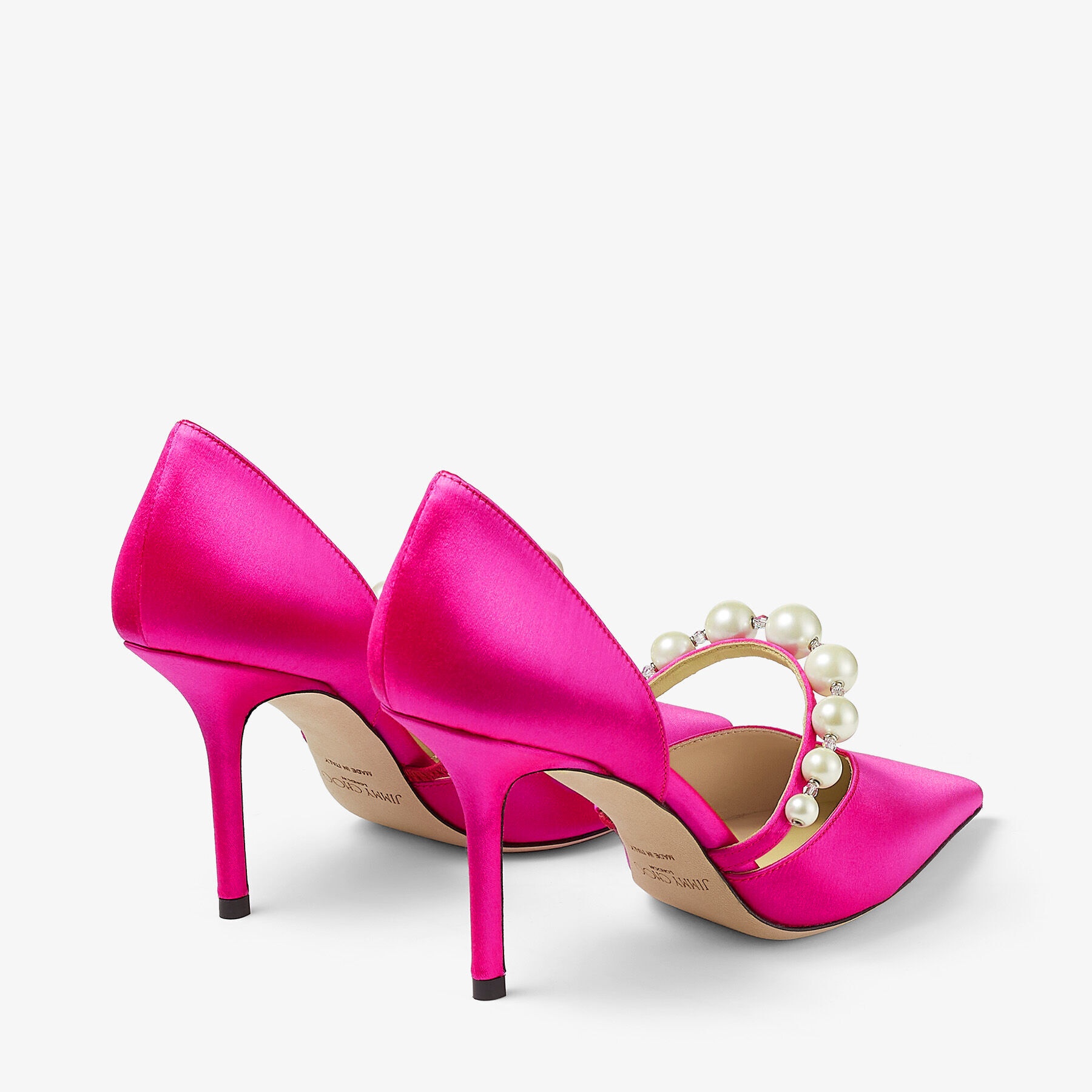 Aurelie 85
Fuchsia Satin Pumps with Pearl Embellishment - 6