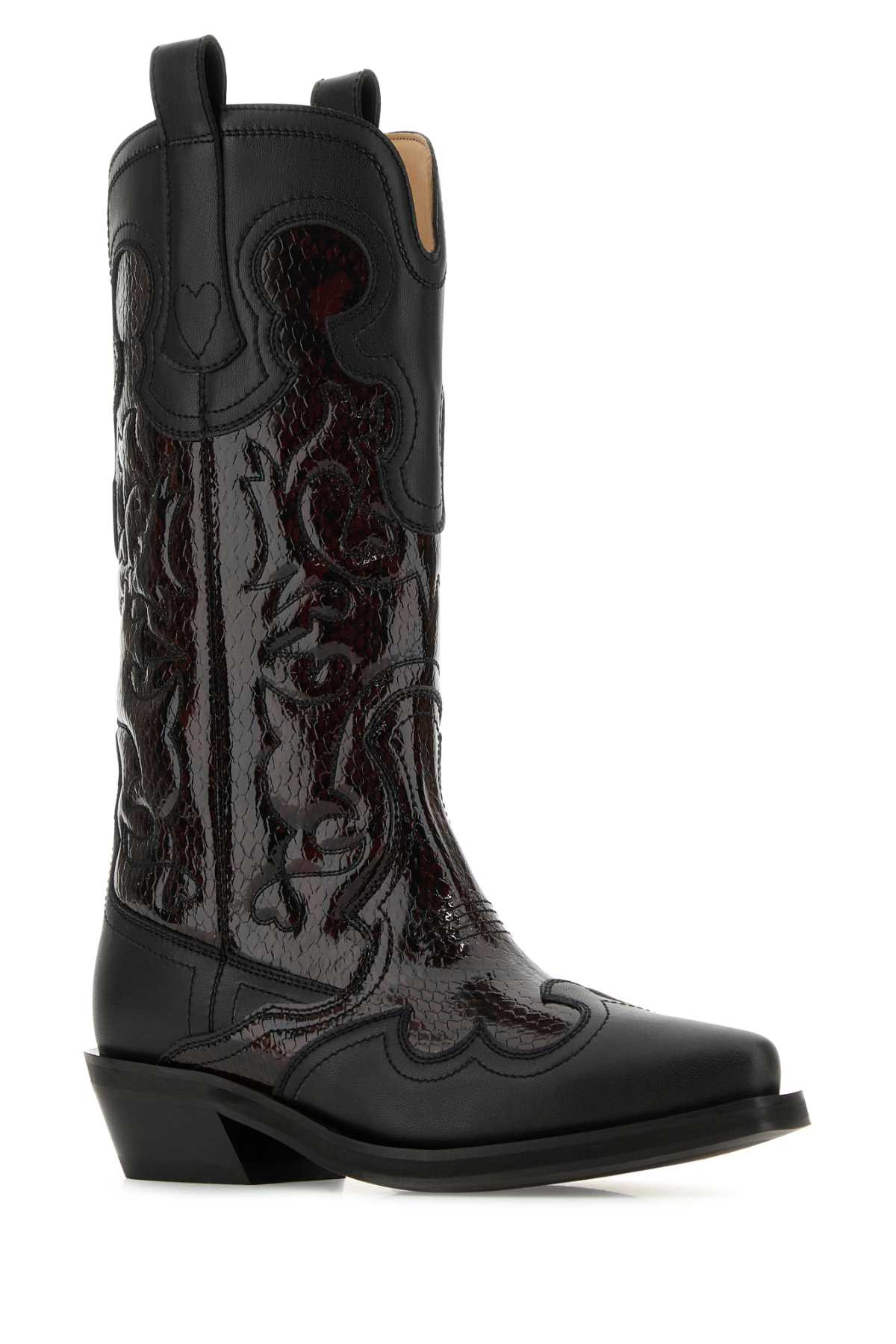 Ganni Women Black Leather Boots - 2