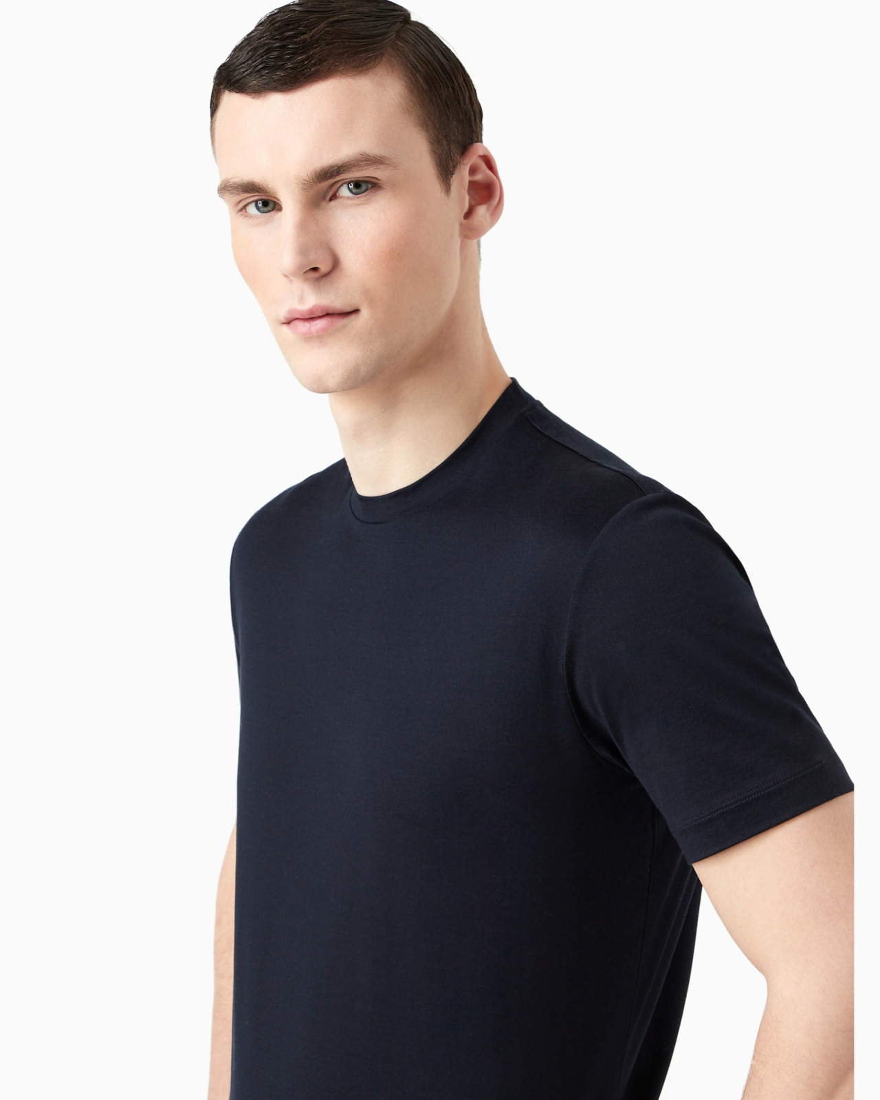 Plain-knit jersey T-shirt in a silk-and-cotton blend - 6