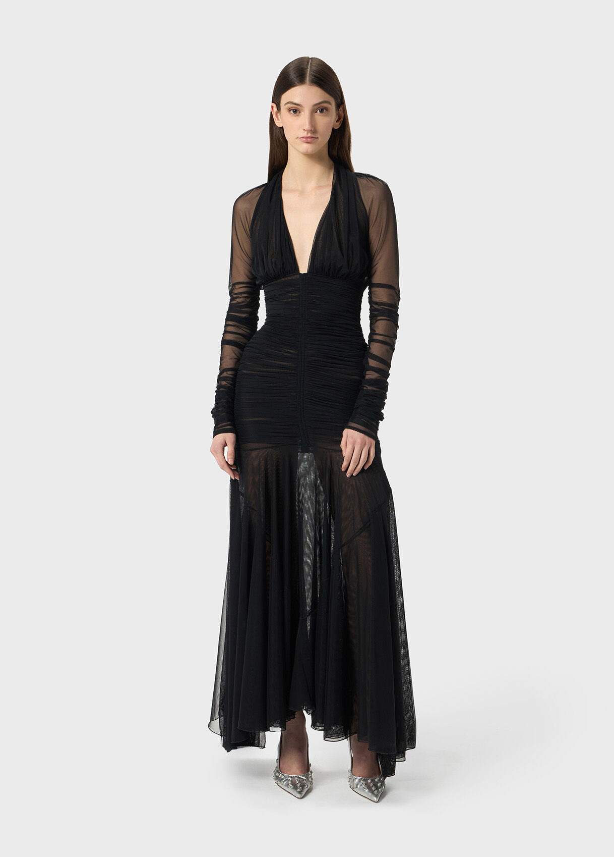 MIDI DRESS IN TULLE WITH RUFFLES - 5