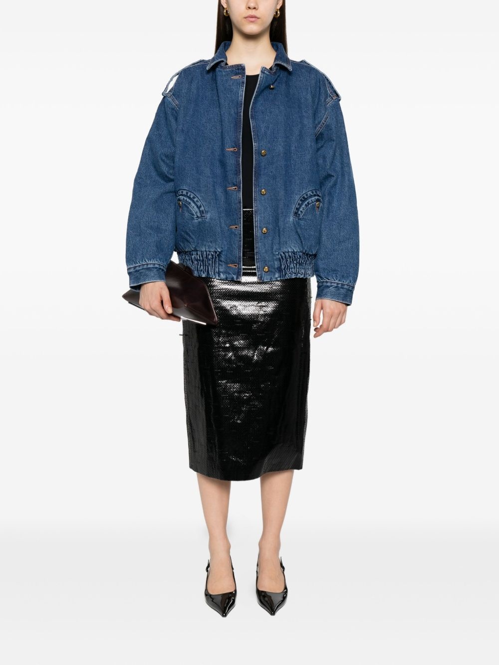 elasticated pocket denim jacket - 2