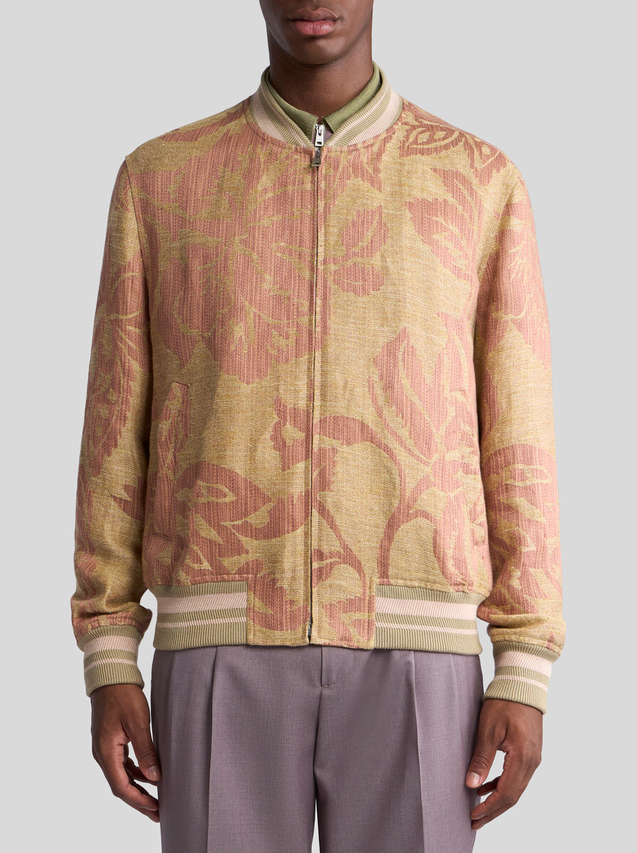 LINEN BOMBER JACKET WITH FLORAL PRINT - 2