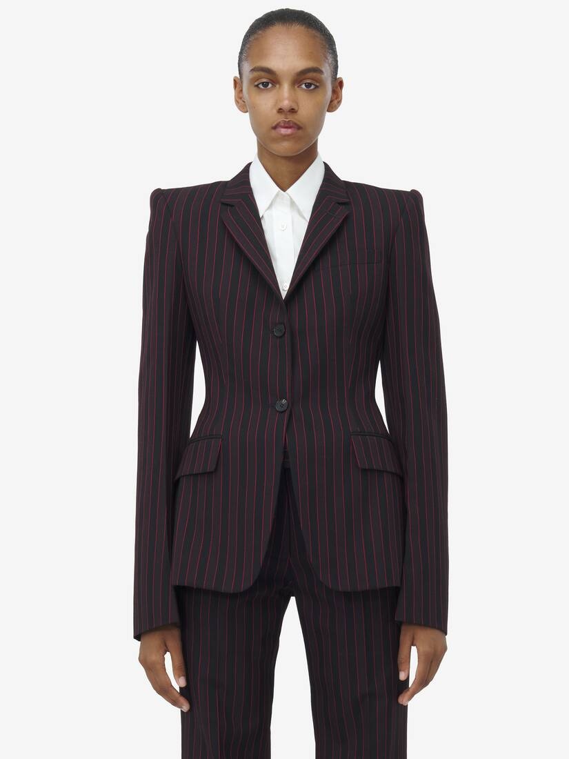 Pinstripe Single-breasted Jacket - 2