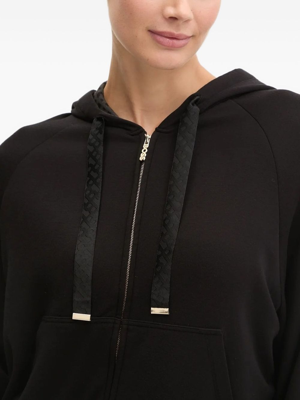 logo-detail zip-up hoodie - 4