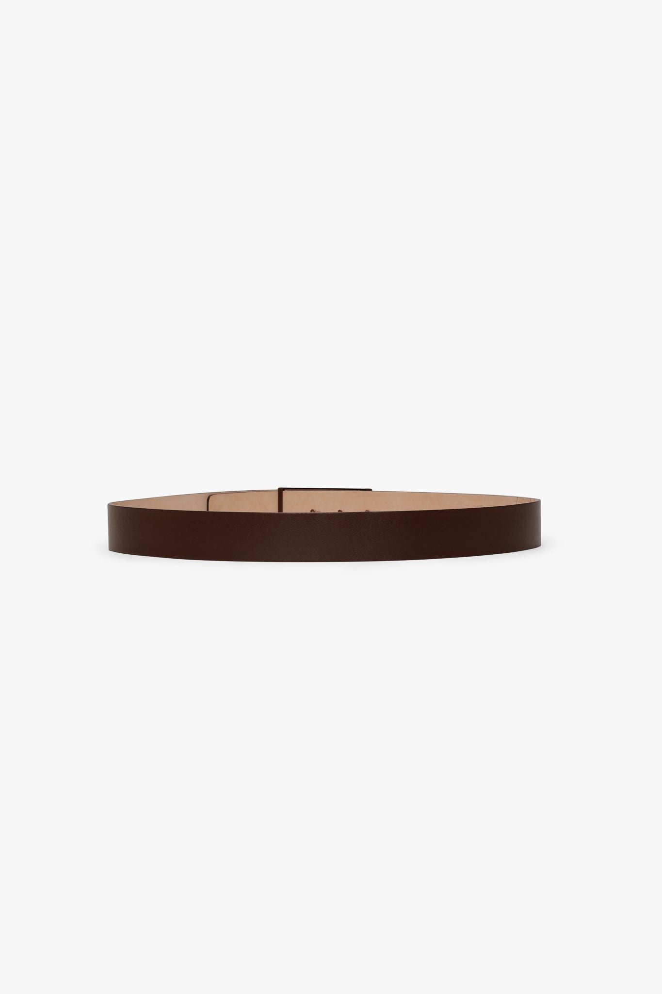 Tonal Jumbo Frame Belt In Dark Brown Smooth Leather - 4
