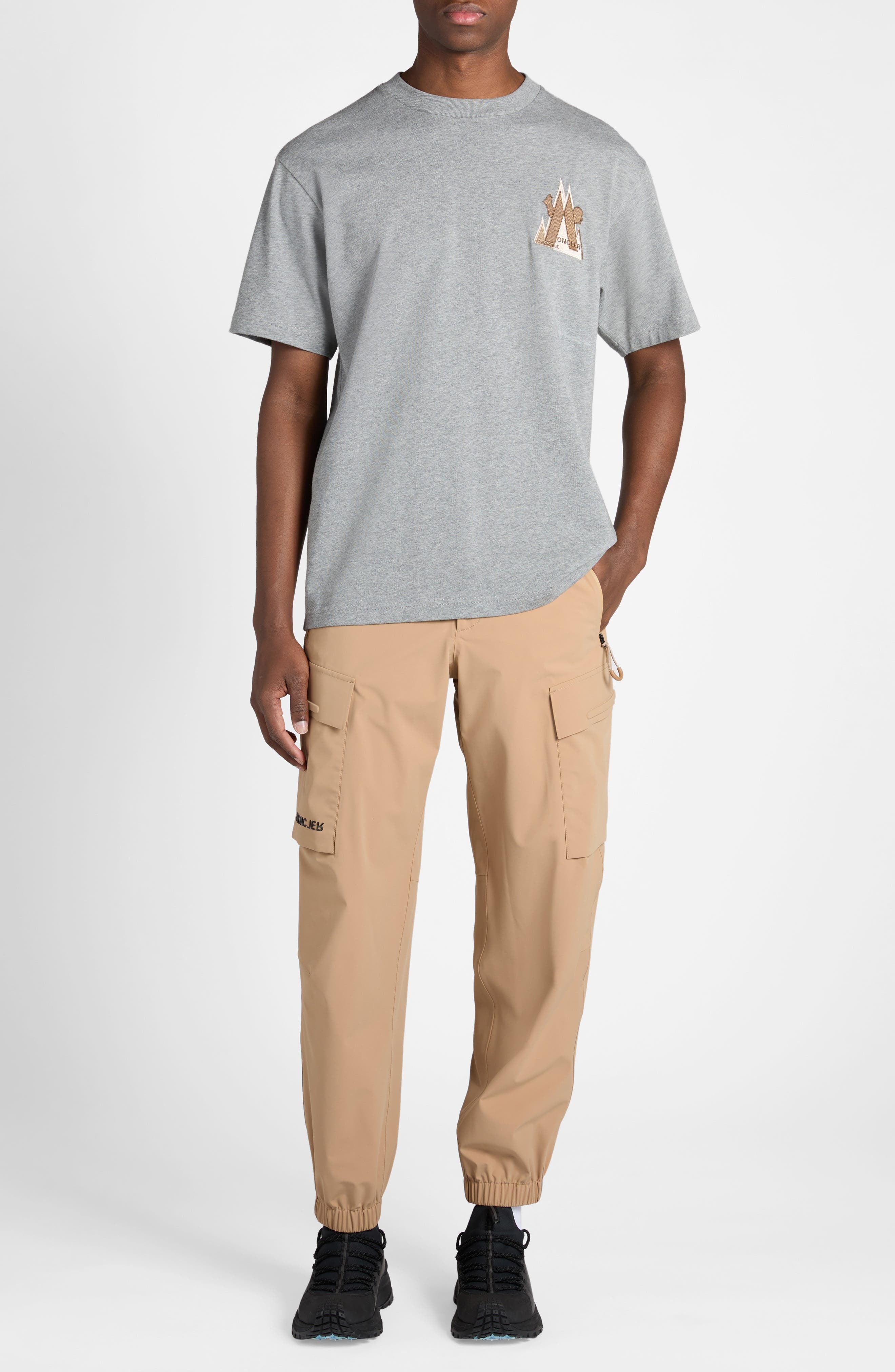 Moncler Grenoble Embroidered Logo Cotton T-Shirt in Grey at Nordstrom - 2