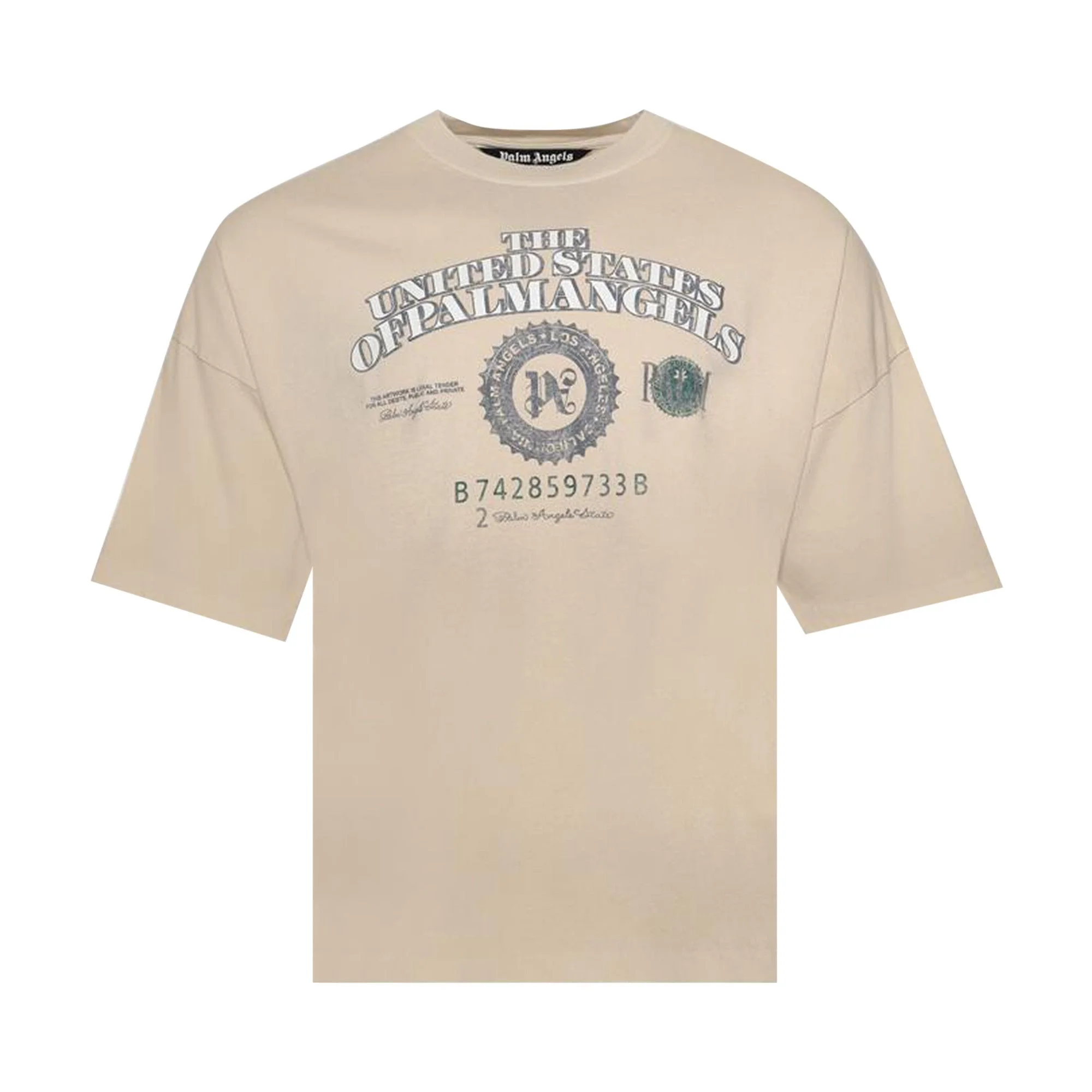 Palm Angels Dollar Loose Tee 'Ivory' - 1