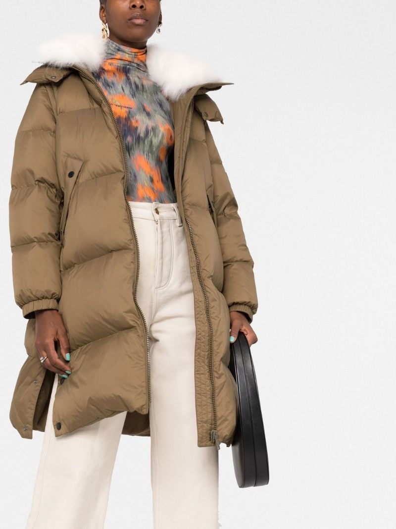 fur-trim padded coat - 5