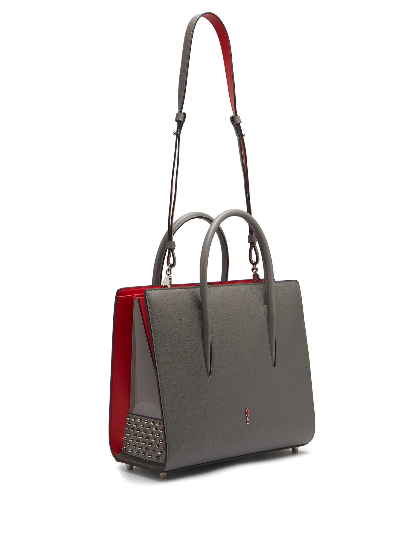 Paloma medium leather and suede tote - 4