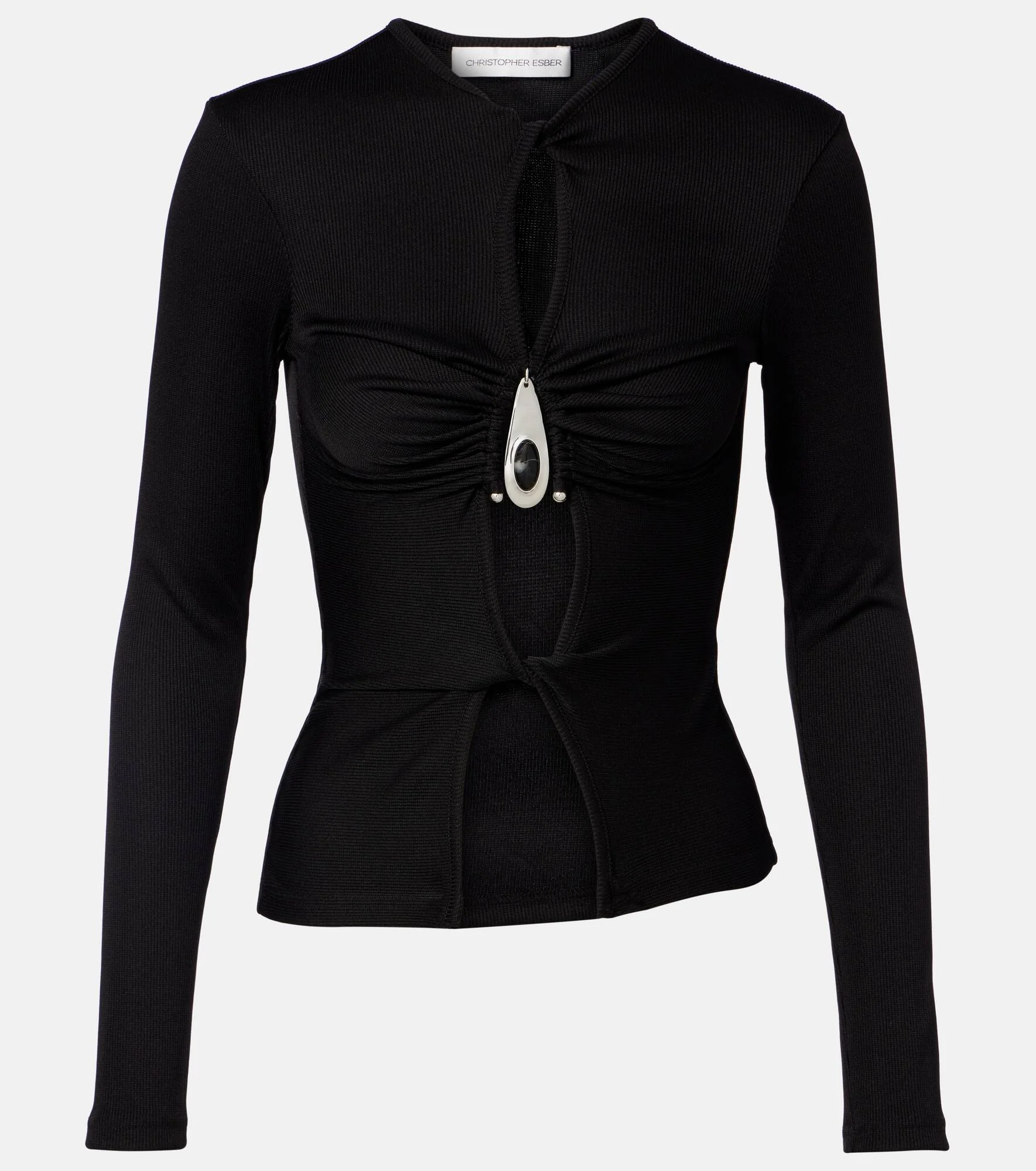 Cutout ribbed-knit top - 1