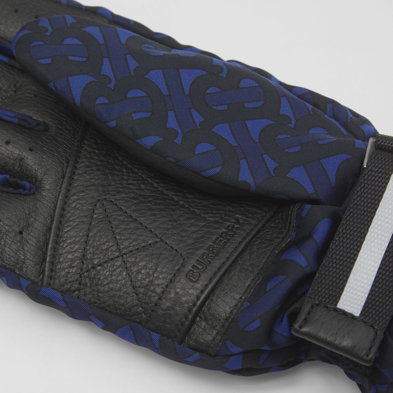 Monogram Print Nylon and Deerskin Gloves - 4
