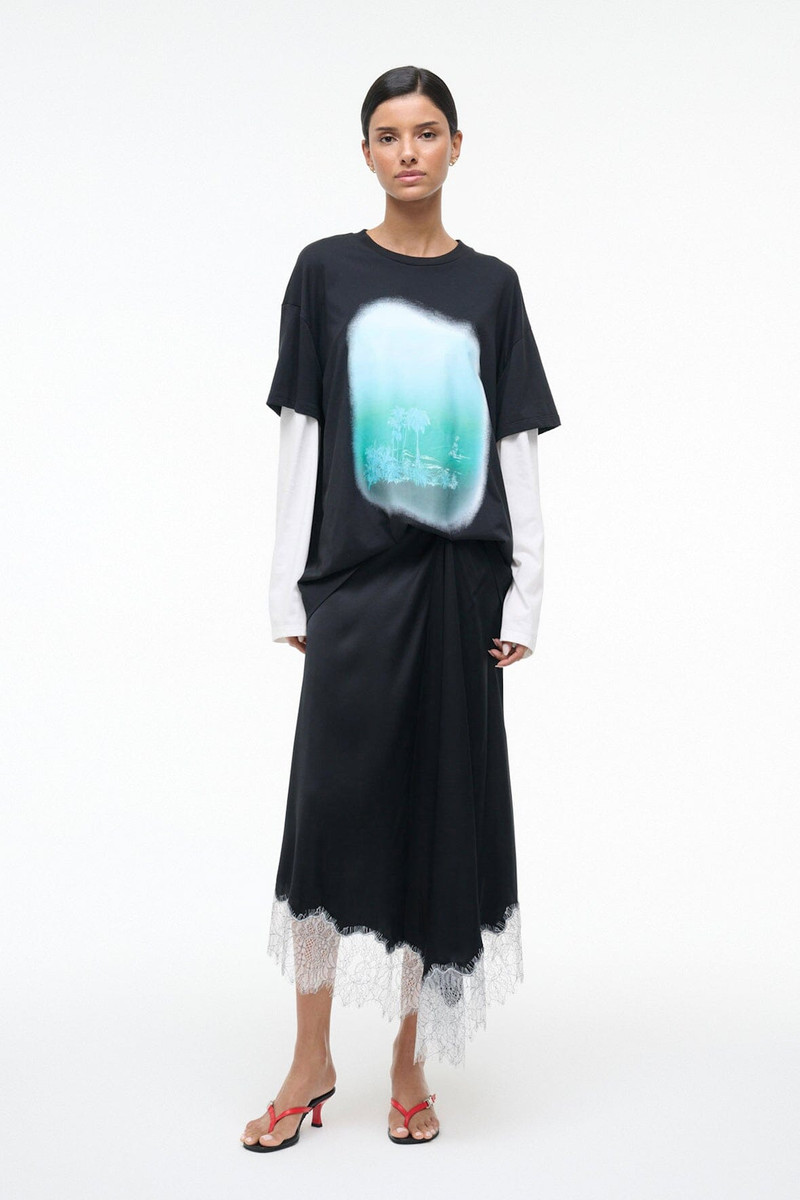 STAUD SONOMA SILK SKIRT BLACK 1