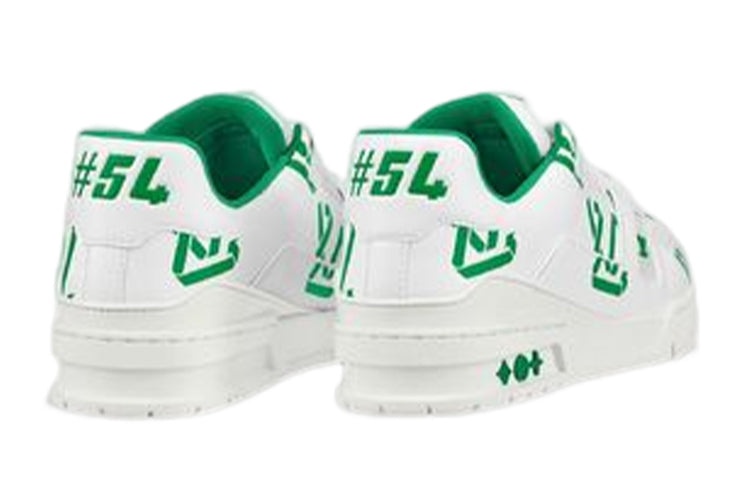 LOUIS VUITTON LV Trainer Sneakers 'White Green' 1AAGXF - 3
