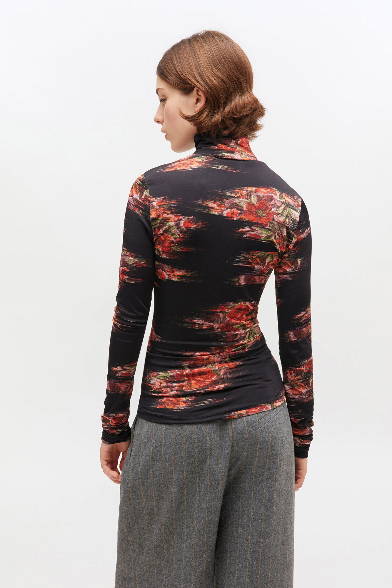 FLORAL JERSEY TURTLENECK - 4
